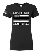 Gods Children Are Not For Sale American Flag Women Graphic Shirt