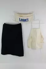 Lot of 3 Mixed Aprons Fame AWP Lowe's Black White Cotton Poly