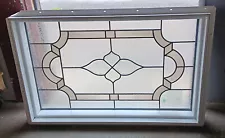 Leaded Beveled Glass Window, 24x 37.5 Inch, Insulated & New