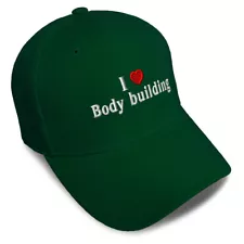 Baseball Cap I (Love) Body Building Red Heart Hobbies Lovers Body Building