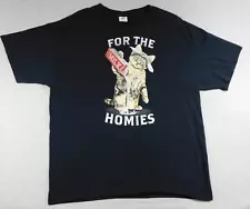 Fruit of the Loom Men's XL T-Shirt For The Homies Short Sleeve Black