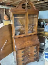 New Listingvintage wooden Cabinet with a secretary fold down desk top & hutch