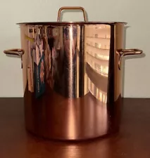 Large Copper Stock Pot 12 Quarts 11 X 10.5”