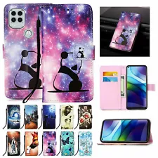 For Motorola Moto Phone Wallet Flip Leather Stand Case Cover+Screen Protectors