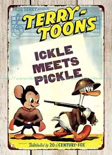 Ickle Meets Pickle 1942 Terry toons metal tin sign reproductions for sale