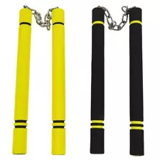 Bruce Lee Game Of Death Nunchaku Set 2 Arms Twin-Blade Club Safety For Practice