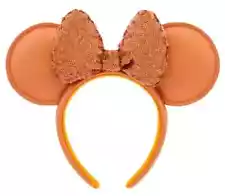 2024 Disney Parks Peach Punch Sequin Minnie Ears Headband Mickey New Coral