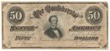 Confederate $50 Note - Confederate Paper Money - Paper Money - US - Confederate