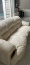 Cream color leather couch