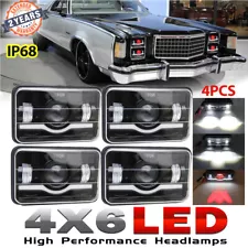 4PCS 4X6 LED Headlight Hi/Lo Beam Projector Headlamp Fit Ford Ranchero 1977-1979 (For: 1977 Ford Ranchero)