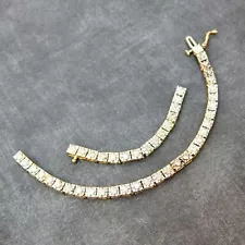 10K Yellow Gold 1.38 CTTW Diamond Tennis Bracelet - FOR REPAIR OR SCRAP 5.8g