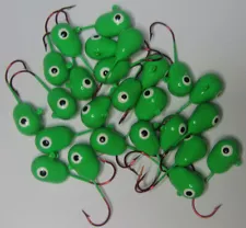 25 Floating Jig Heads Green 4/0 Red Chrome Walleye baits and rigs