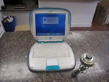 Vintage Apple M2453 iBook G3 Clamshell Blueberry 128MB RAM 6GB HD OSX 10.3.9