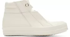 New In Box $1300 Rick Owens Island Dunk Milk White High Top Sneakers 43 Or 10