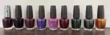 Lot of 9 Nail Polish - OPI various, glitter, red, purple, dark, gold, dark green