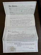 1876 Virginia City, Nevada Land Deed Document, C St. (Comstock Lode, Mining, NV)