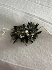 Dried Flowers Wrist Corsage Wedding Mother Of The Bride Groom White And Green