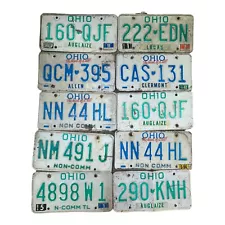 Expired License Plate Lot 10 Ohio Plates For Display or Crafts Vintage