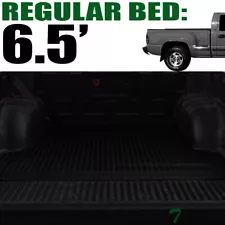 Topline For 99-07 Silverado/Sierra Stepside 6.5' Rubber Truck Bed Mat Liner -Blk