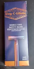 King C Gillette Men's Double Edge Safety Razor W/ 5 Refill Blades