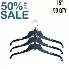 Black Clothes Hangers 15" for shirts Lot of 50 *SALE* 50% OFF (IT#7)