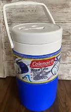 Coleman 1/2 Gallon 2L Water Cooler Jug Blue & White Flip Spout & Handle NEW!