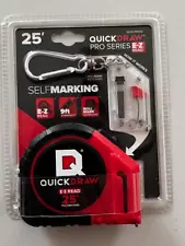 25' QUICK DRAW PRO SERIES E-Z READ TAPE MEASURE SELF MARKING W/ KEYCHAIN