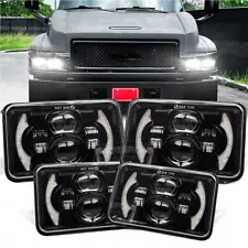 4PCS Fit GMC C4500 C5500 Topkick 2003-2009 DOT 4x6" LED Headlights Hi/Lo Beam H4 (For: More than one vehicle)