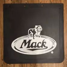 Mack Trucks 24" x 24" Mud Flaps Pair Black & White Poly