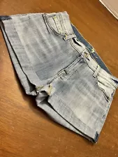 Women’s size 26 7 for all mankind blue denim Booty Shorts Daisy Dukes