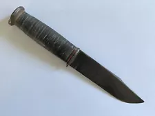 Vintage Ka-Bar / Kabar Olean NY Knife With Leather Handle