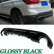 For BMW F48 F49 X1 2016-2021 Glossy Black AC Style Rear Bumper Diffuser Lip