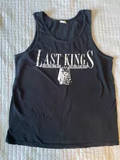 LAST KINGS men's size XL Black cotton tank sleeveless logo