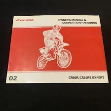 2002 Honda CR 85R / CR 85RB Expert Owners Manual Competiton Handbook OEM