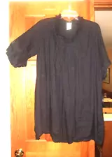 TINA GIVENS black linen minimalist dress/tunic. Boho, unique. Oversized S/M.