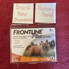 Frontline Plus for Dogs 5-22 lbs. ⭐️3 Doses⭐️Brand New, Double Sealed! FREE SHIP