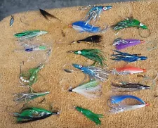 Lot 19 Used Large Fishing Fly Lures - Pike, Muskie, Trout - Flies 1.5" to 3"