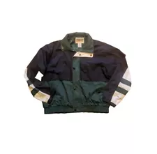 VTG Original Windbreaker Jacket Size XL Green Dark Navy Blue Y2K Size 50