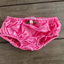 Build A Bear Panties Underwear Undies Satin Cotton Fancy Rose Flower Pink EUC