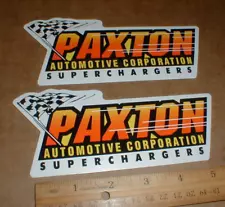 Paxton Automotive Superchargers hot Rod drag racing Decal Sticker pair Lot NOS