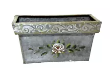 Planter Box Galvanized Metal Painted Flower