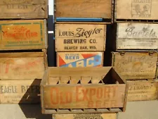 OLD EXPORT BEER CRATE ANTIQUE WOOD ADVERTISING CRATE