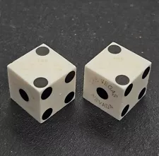 Linq Vegas Casino Craps Dice Pair White Opaque Mixed #s - Cosmetic Wear Lot A