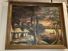 African Congo Tropical Landscape Impressionism Painting by Samuel Dinga