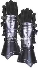 Medieval Armor Steel Gothic Gauntlets Blackened SCA Armor Hand Gloves Larp