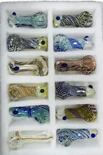 3" Fumed Swirl Glass Hand TOBACCO Smoking Pipes Bundle 12pcs