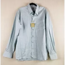 IKE Behar Elegant Light Blue Men’s XL Checkered Button-Up Shirt New with Tags