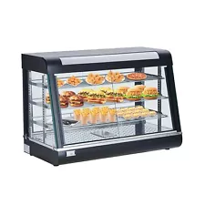 Commercial Food Warmer Display 3 Tiers, 800W Pizza Warmer with 3D Heating & 3...