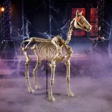 New Listing6ft Skeleton Horse Life Size LED Eyes Halloween Animated Animatronic Home Depot