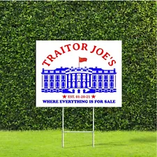 Traitor Joe's Where Everything is for sale China Flag Yard Sign w Metal H Stake